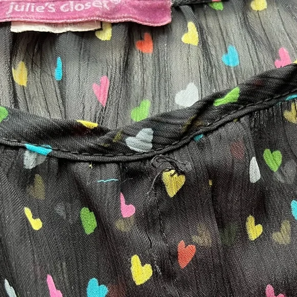Julie's Closet Heart Print Blouse XL - Picture 10 of 16